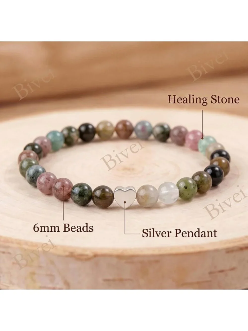 Handmade 6mm Crystal Stretch Bracelet for Women | Natural Stone Beaded Yoga